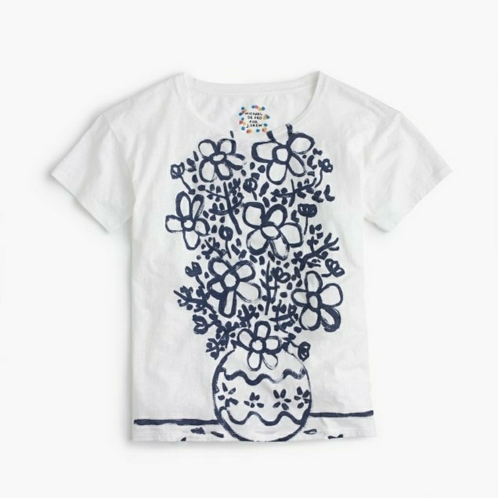 J. Crew Painted Daisy Vase t-shirt